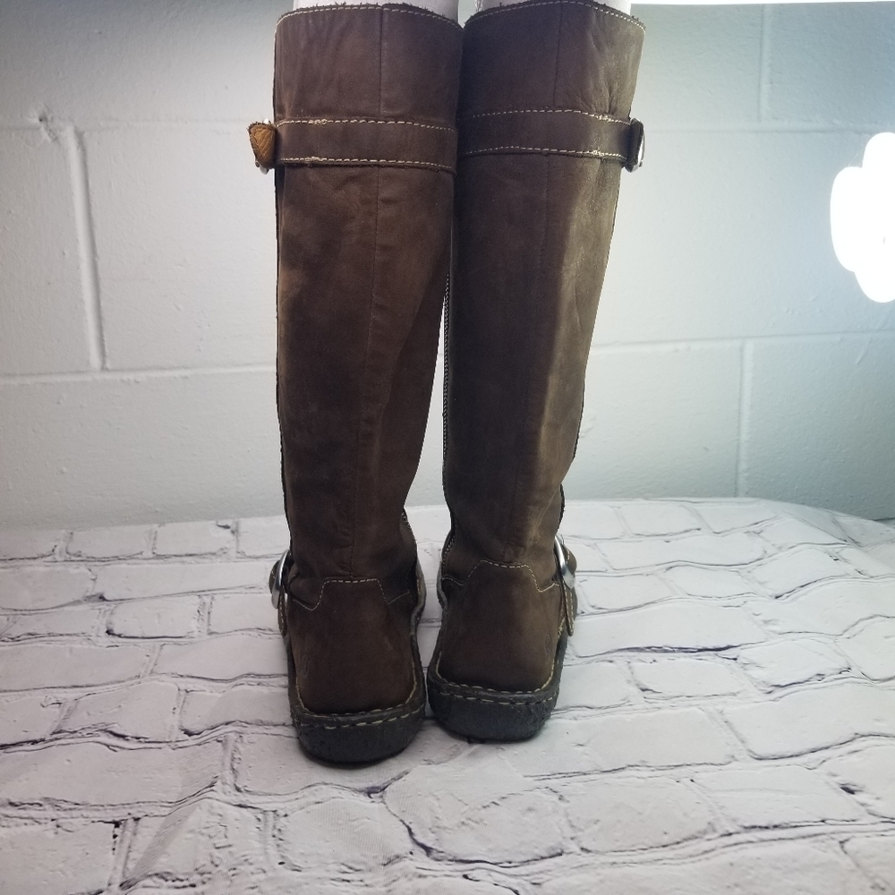 Born Kenya brown leather tree sole midi boots - Picture 6 of 12